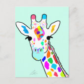 Colorful Giraffe Modern Art Briefkaart (Voorkant)