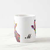Colorful Giraffe Pop Art Monogram Coffee Mok (Center)