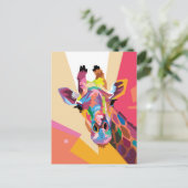 Colorful Giraffe Pop Briefkaart (Staand voorkant)