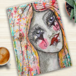 Colorful Girl Mime Clown Whimsical Abstracte Art Legpuzzel<br><div class="desc">Dit grillige ontwerp is gemaakt van mijn oorspronkelijke muizenclown meisje met een hart en een boodschap van liefde en positiviteit op haar lippen en een kleurrijke gemengde media achtergrond met een vlinder die haar haar maakt.</div>