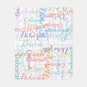Colorful Girl Name Pattern Fleece Deken (Voorkant)