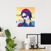 Colorful Girl-Poster Poster (Thuiskantoor)