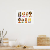 Colorful Girls Art Poster (Keuken)