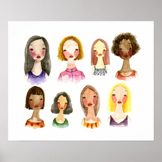 Colorful Girls Art Poster (Voorkant)