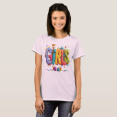 Colorful Girls Graffiti Art Graphic T-Shirt (Voorkant volledig)