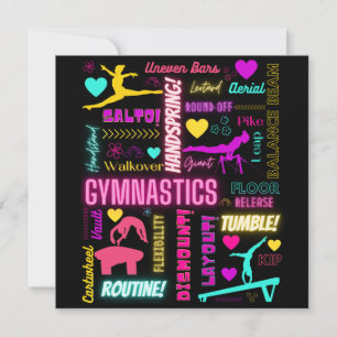 Colorful Girls Gymnastics Glossary Typografie