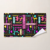 Colorful Girls Gymnastics Glossary Typografie Bad Handdoek (Handdoek)