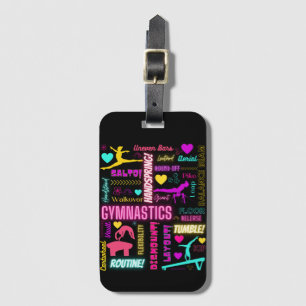 Colorful Girls Gymnastics Glossary Typografie Bagagelabel