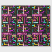 Colorful Girls Gymnastics Glossary Typografie Cadeaupapier (Vlak)