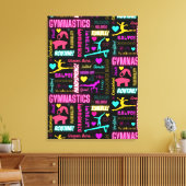 Colorful Girls Gymnastics Glossary Typografie Canvas Afdruk (Insitu (Woonkamer))