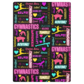 Colorful Girls Gymnastics Glossary Typografie Klembord (Achterkant)