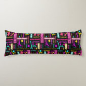 Colorful Girls Gymnastics Glossary Typografie Lichaamskussen (Voorkant)