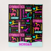 Colorful Girls Gymnastics Terms Pattern Custom Legpuzzel (Verticaal)