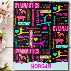 Colorful Girls Gymnastics Terms Pattern Custom Legpuzzel