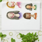 Colorful Girls Kitchen Towel Theedoek (Gevouwen)