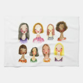 Colorful Girls Kitchen Towel Theedoek (Horizontaal)