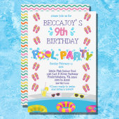 Colorful Girls Teenslippers Splash Pool Party Kaart