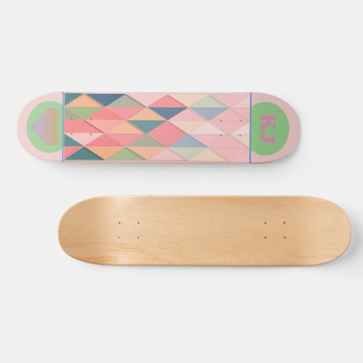 Colorful Girly Abstract Roze Skateboard (Horizontaal)