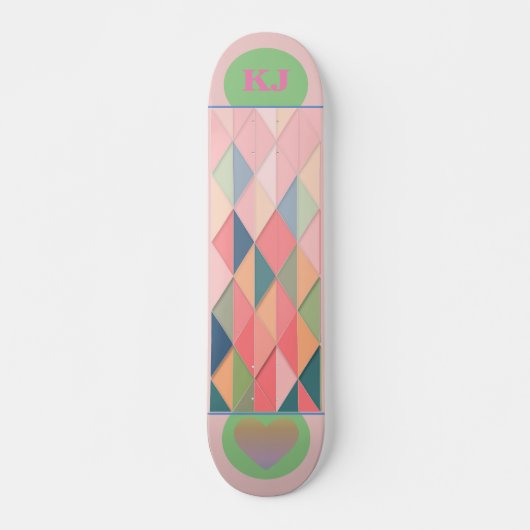 Colorful Girly Abstract Roze Skateboard (Voorkant)