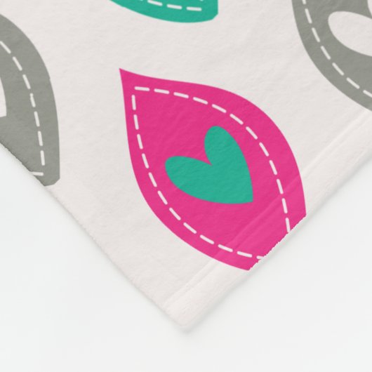 Colorful Girly Hearts Pattern Fleece Deken (Hoek)