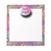 Colorful Girly Hip Doodles Fantasy Vergeet niet Notitieblok (Voorkant)