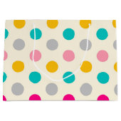Colorful Girly Polka Dots Pattern Gift Bag Groot Cadeauzakje (Voorkant)