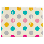 Colorful Girly Polka Dots Pattern Gift Bag Groot Cadeauzakje (Achterkant)