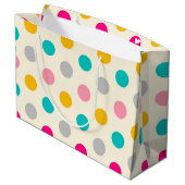 Colorful Girly Polka Dots Pattern Gift Bag Groot Cadeauzakje (Achterkant Gekanteld)