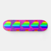 Colorful Girly Rainbow Hearts Fun Teen Pattern Persoonlijk Skateboard (Horizontaal)