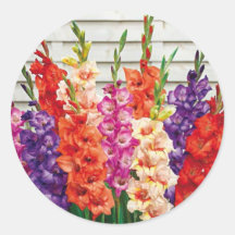 Colorful Gladiolas Envelope Seal Sticker