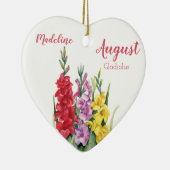 Colorful Gladiolus August Birth Flower Keramisch Ornament (Rechts)