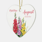 Colorful Gladiolus August Birth Flower Keramisch Ornament (Links)