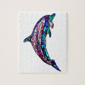 Colorful Glas in lood Dolphin Puzzle Legpuzzel (Verticaal)