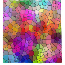 Colorful Glas in lood Patroon Douchegordijn