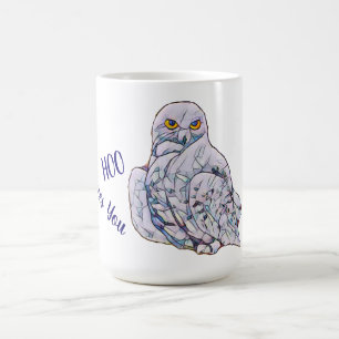Colorful Glas in lood Snowy Owl Digital Art Magische Mok