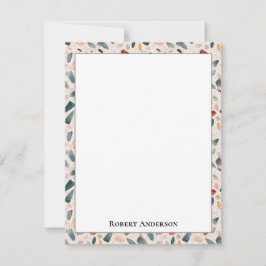 Colorful Glass Chips Terrazzo Pattern Frame Notitiekaartje