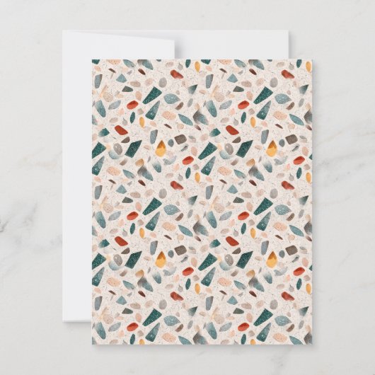 Colorful Glass Chips Terrazzo Pattern Frame Notitiekaartje (Achterkant)