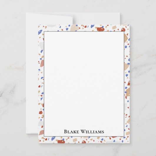 Colorful Glass Chips Terrazzo Pattern Frame Notitiekaartje (Voorkant)
