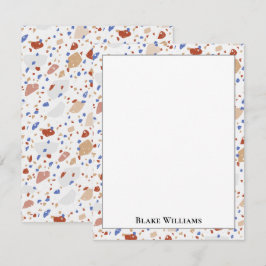 Colorful Glass Chips Terrazzo Pattern Frame Notitiekaartje
