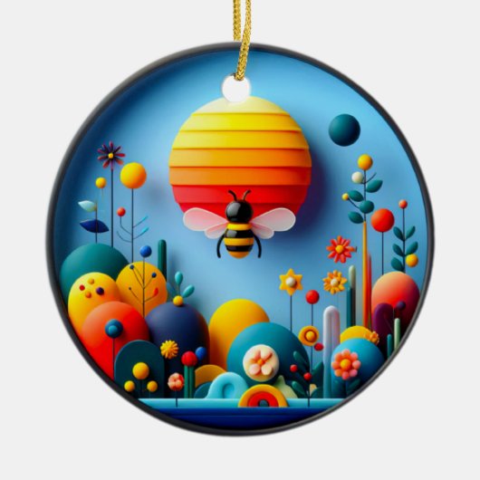 Colorful Glass Garden Art Ceramic Ornament  (Voorkant)