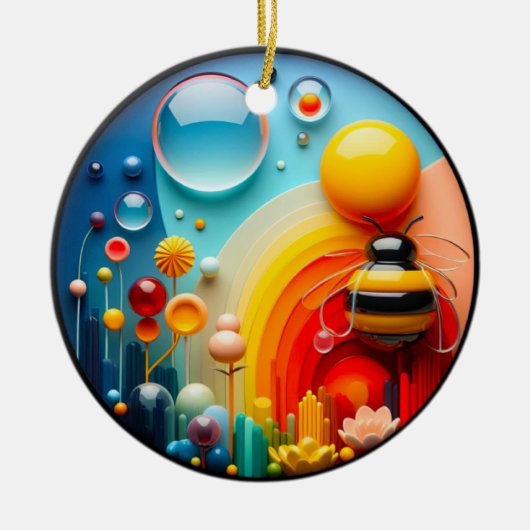Colorful Glass Garden Art Keramisch Ornament (Voorkant)