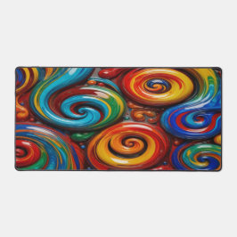 Colorful Glass Swirls - Desk Mat
