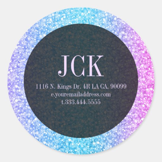 Colorful Glitter Black Accidents Ronde Sticker (Voorkant)