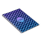 Colorful Glitter Blue Chevron Zigzag Pattern Notitieboek (Rechterzijde)