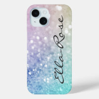 Colorful Glitter Bokeh Monogrammed