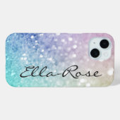 Colorful Glitter  Bokeh Monogrammed Case-Mate iPhone Case (Achterkant (horizontaal))