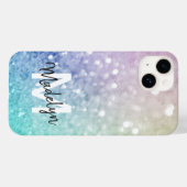 Colorful Glitter  Bokeh Monogrammed Case-Mate iPhone Case (Achterkant (horizontaal))