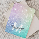 Colorful Glitter  Bokeh Monogrammed iPad Mini Cover<br><div class="desc">U kunt dit elegante kleurrijke bokglitterpatroon eenvoudig personaliseren met uw eigen naam en/of monogram.</div>