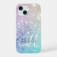 Colorful Glitter Bokeh Monogrammed