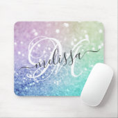 Colorful Glitter Bokeh Monogrammed Muismat (Met muis)